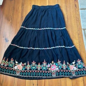 Johnny Was embroidered boho skirt
